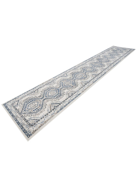 Ivory Aqua 3' 1 x 16' 5 Charlotte Runner Area Rug 100% Polypropylene With Jute Backing Traditional Classical Durable Carpet for Living Dining Office Rooms for Sale at Rug Engine