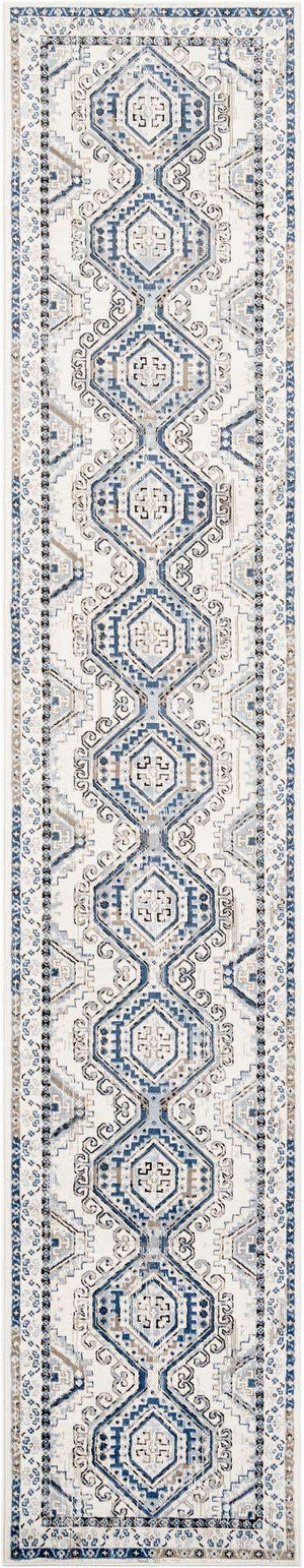 Ivory Aqua 3' 1 x 16' 5 Charlotte Runner Area Rug 100% Polypropylene With Jute Backing Traditional Classical Durable Carpet for Living Dining Office Rooms for Sale at Rug Engine