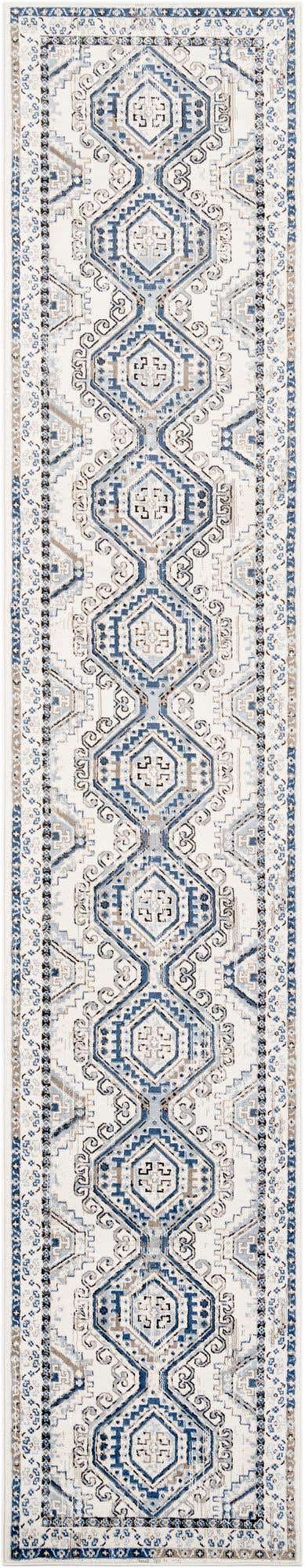 Ivory Aqua 3' 1 x 16' 5 Charlotte Runner Area Rug 100% Polypropylene With Jute Backing Traditional Classical Durable Carpet for Living Dining Office Rooms for Sale at Rug Engine