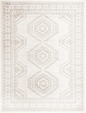 Ivory 9' x 12' Charlotte Rectangle Area Rug 100% Polypropylene With Jute Backing Traditional Classical Durable Carpet for Living Dining Office Rooms for Sale at Rug Engine