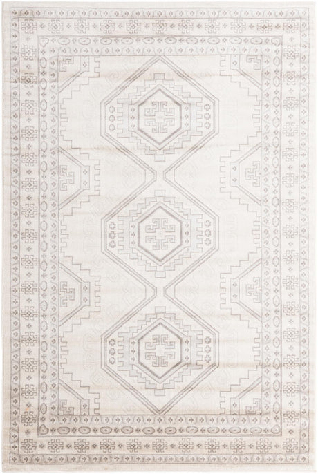 Ivory 6' 1 x 9' Charlotte Rectangle Area Rug 100% Polypropylene With Jute Backing Traditional Classical Durable Carpet for Living Dining Office Rooms for Sale at Rug Engine