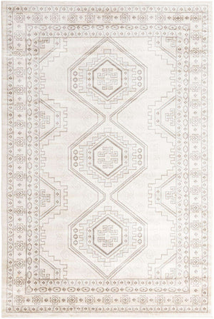 Ivory 6' 1 x 9' Charlotte Rectangle Area Rug 100% Polypropylene With Jute Backing Traditional Classical Durable Carpet for Living Dining Office Rooms for Sale at Rug Engine