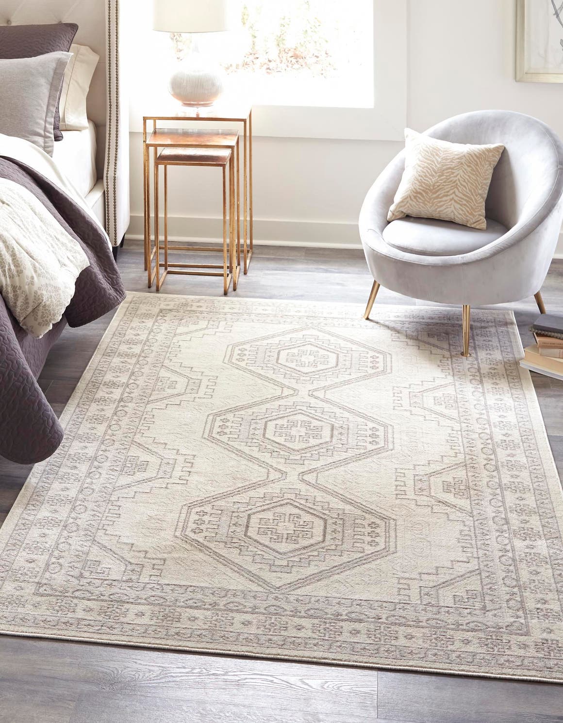 Ivory 4' 1 x 6' 1 Charlotte Rectangle Area Rug 100% Polypropylene With Jute Backing Traditional Classical Durable Carpet for Living Dining Office Rooms for Sale at Rug Engine