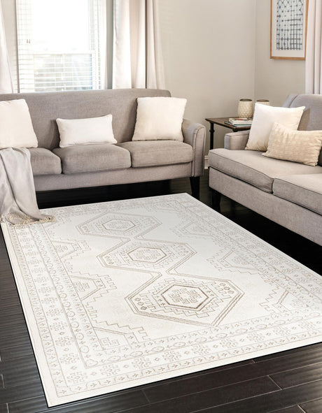 Ivory 7' 10 x 10' Charlotte Rectangle Area Rug 100% Polypropylene With Jute Backing Traditional Classical Durable Carpet for Living Dining Office Rooms for Sale at Rug Engine