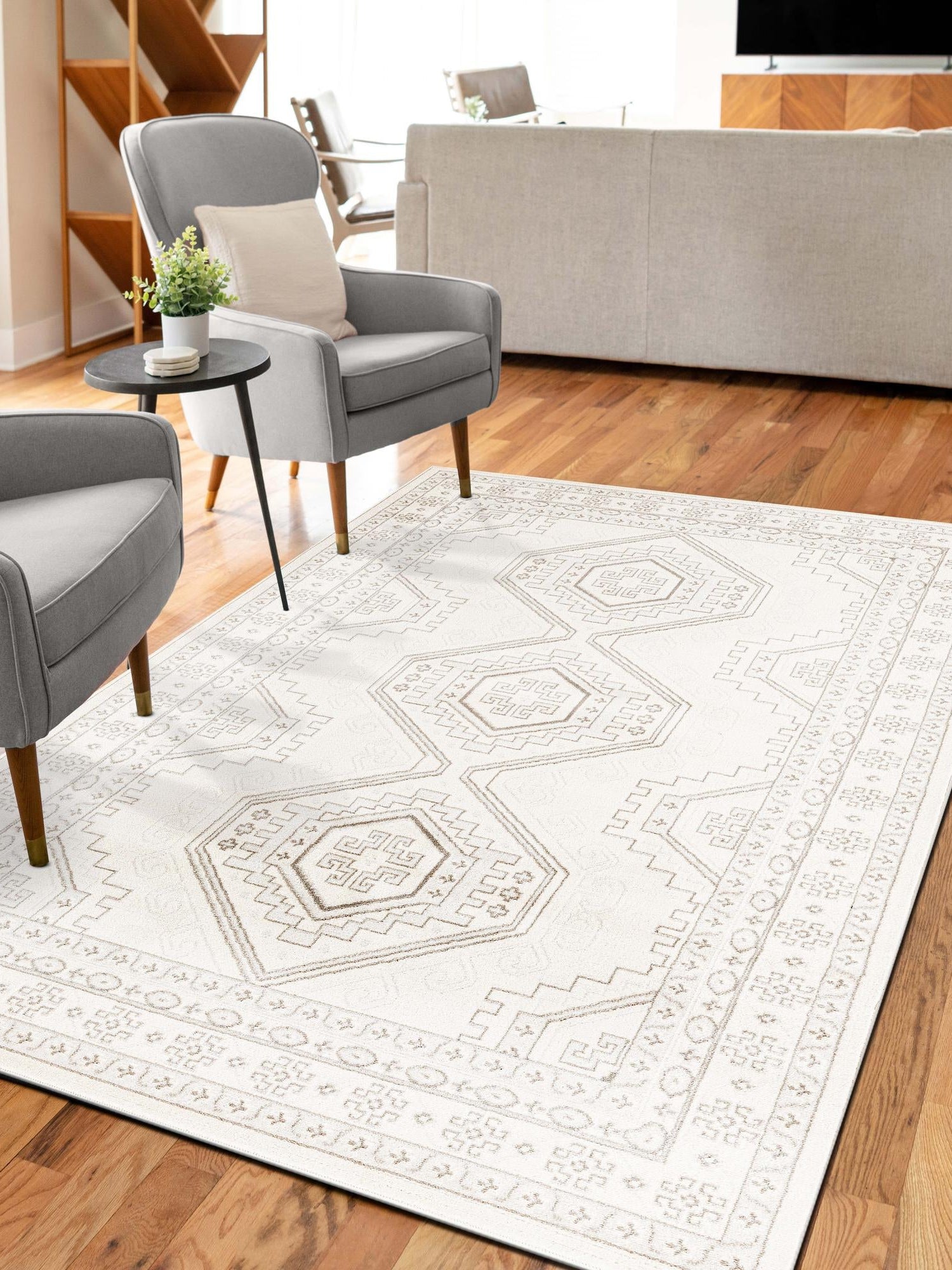 Ivory 9' x 12' Charlotte Rectangle Area Rug 100% Polypropylene With Jute Backing Traditional Classical Durable Carpet for Living Dining Office Rooms for Sale at Rug Engine