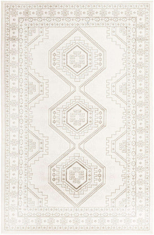 Ivory 5' 3 x 8' Charlotte Rectangle Area Rug 100% Polypropylene With Jute Backing Traditional Classical Durable Carpet for Living Dining Office Rooms for Sale at Rug Engine