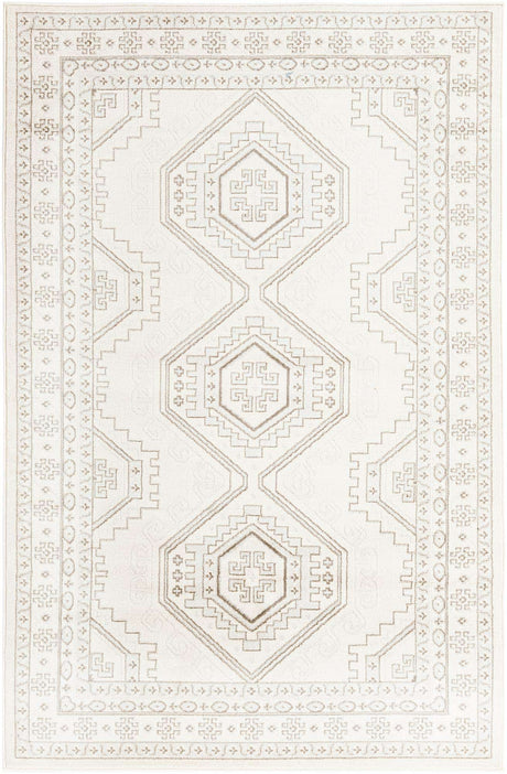 Ivory 5' 3 x 8' Charlotte Rectangle Area Rug 100% Polypropylene With Jute Backing Traditional Classical Durable Carpet for Living Dining Office Rooms for Sale at Rug Engine