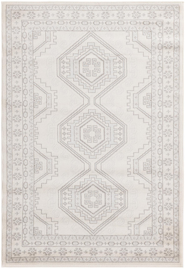 Ivory 4' 1 x 6' 1 Charlotte Rectangle Area Rug 100% Polypropylene With Jute Backing Traditional Classical Durable Carpet for Living Dining Office Rooms for Sale at Rug Engine