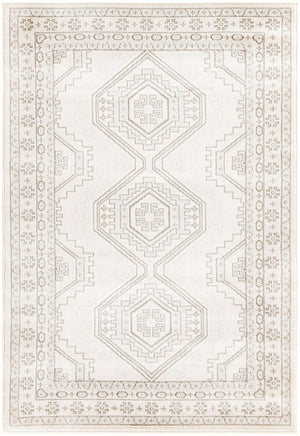Ivory 4' 1 x 6' 1 Charlotte Rectangle Area Rug 100% Polypropylene With Jute Backing Traditional Classical Durable Carpet for Living Dining Office Rooms for Sale at Rug Engine