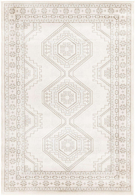 Ivory 4' 1 x 6' 1 Charlotte Rectangle Area Rug 100% Polypropylene With Jute Backing Traditional Classical Durable Carpet for Living Dining Office Rooms for Sale at Rug Engine