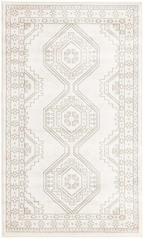 Ivory 3' 1 x 5' 3 Charlotte Rectangle Area Rug 100% Polypropylene With Jute Backing Traditional Classical Durable Carpet for Living Dining Office Rooms for Sale at Rug Engine