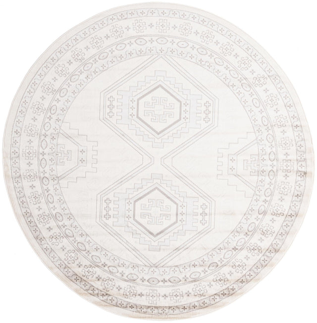 Ivory 7' 10 x 7' 10 Charlotte Round Area Rug 100% Polypropylene With Jute Backing Traditional Classical Durable Carpet for Living Dining Office Rooms for Sale at Rug Engine