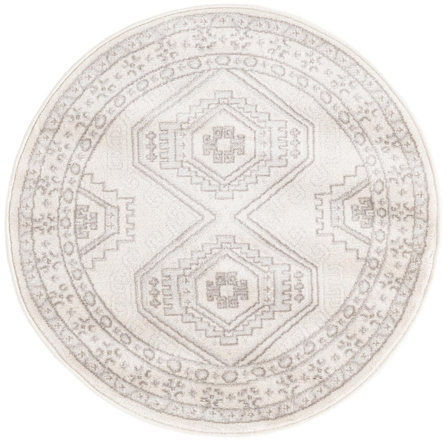 Ivory 3' 1 x 3' 1 Charlotte Round Area Rug 100% Polypropylene With Jute Backing Traditional Classical Durable Carpet for Living Dining Office Rooms for Sale at Rug Engine