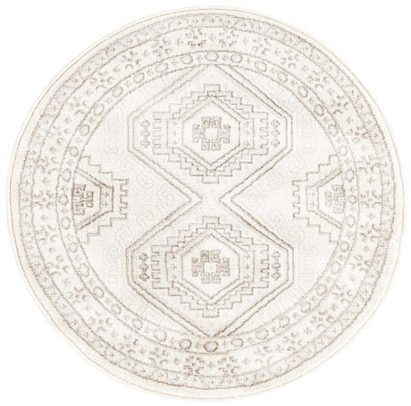 Ivory 3' 1 x 3' 1 Charlotte Round Area Rug 100% Polypropylene With Jute Backing Traditional Classical Durable Carpet for Living Dining Office Rooms for Sale at Rug Engine