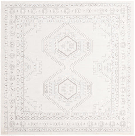 Ivory 7' 10 x 7' 10 Charlotte Square Area Rug 100% Polypropylene With Jute Backing Traditional Classical Durable Carpet for Living Dining Office Rooms for Sale at Rug Engine