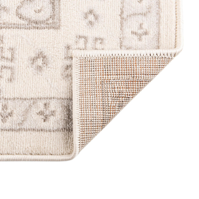 Ivory 7' 10 x 7' 10 Charlotte Square Area Rug 100% Polypropylene With Jute Backing Traditional Classical Durable Carpet for Living Dining Office Rooms for Sale at Rug Engine