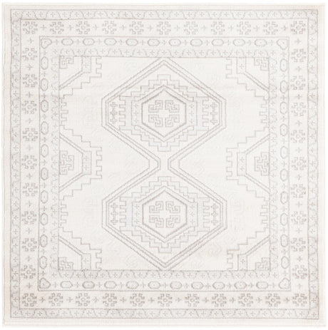 Ivory 4' 1 x 4' 1 Charlotte Square Area Rug 100% Polypropylene With Jute Backing Traditional Classical Durable Carpet for Living Dining Office Rooms for Sale at Rug Engine