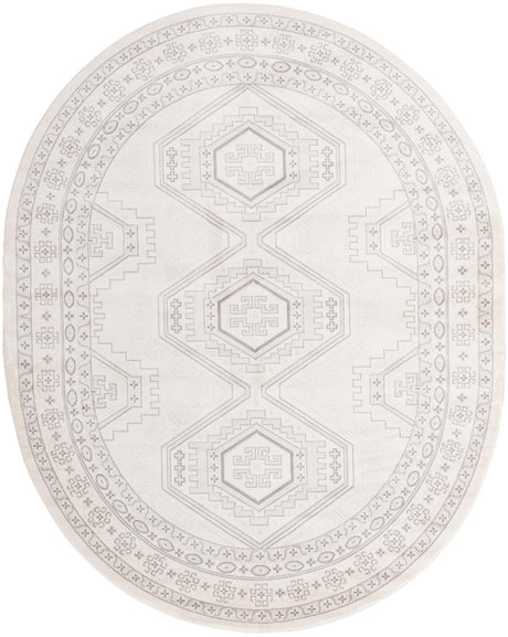 Ivory 7' 10 x 10' Charlotte Oval Area Rug 100% Polypropylene With Jute Backing Traditional Classical Durable Carpet for Living Dining Office Rooms for Sale at Rug Engine