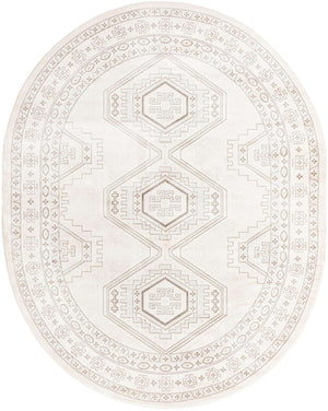 Ivory 7' 10 x 10' Charlotte Oval Area Rug 100% Polypropylene With Jute Backing Traditional Classical Durable Carpet for Living Dining Office Rooms for Sale at Rug Engine
