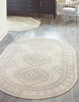 Ivory 4' 1 x 6' 1 Charlotte Oval Area Rug 100% Polypropylene With Jute Backing Traditional Classical Durable Carpet for Living Dining Office Rooms for Sale at Rug Engine