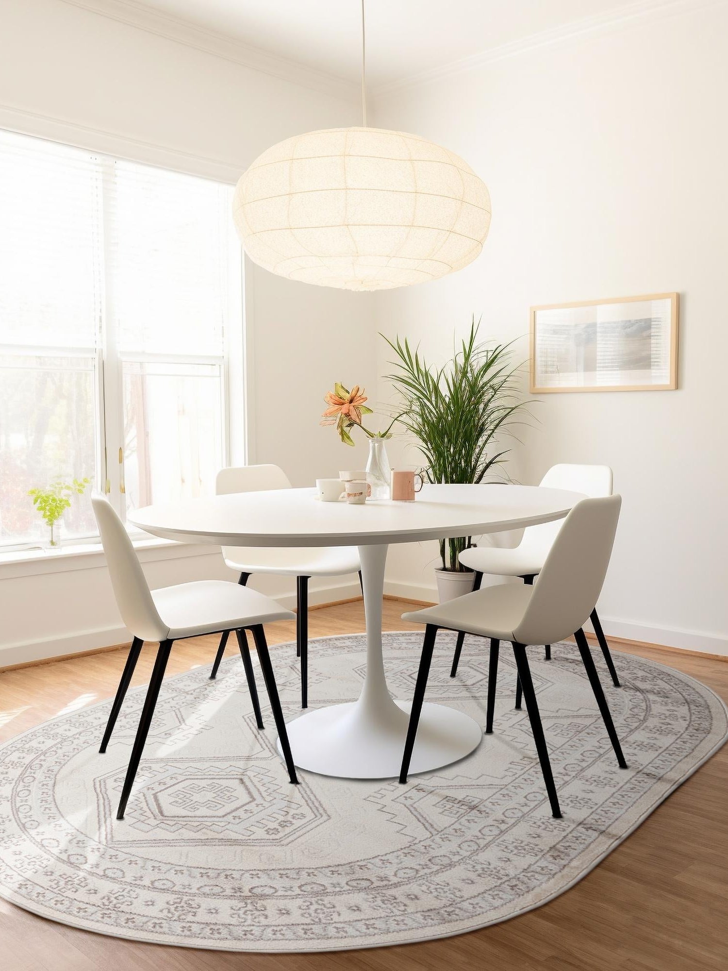 Ivory 7' 10 x 10' Charlotte Oval Area Rug 100% Polypropylene With Jute Backing Traditional Classical Durable Carpet for Living Dining Office Rooms for Sale at Rug Engine