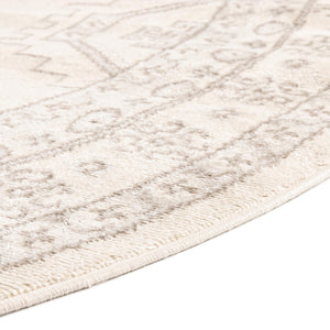 Ivory 7' 10 x 10' Charlotte Oval Area Rug 100% Polypropylene With Jute Backing Traditional Classical Durable Carpet for Living Dining Office Rooms for Sale at Rug Engine