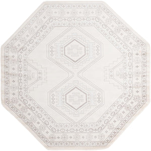 Ivory 7' 10 x 7' 10 Charlotte Octagon Area Rug 100% Polypropylene With Jute Backing Traditional Classical Durable Carpet for Living Dining Office Rooms for Sale at Rug Engine
