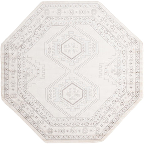 Ivory 7' 10 x 7' 10 Charlotte Octagon Area Rug 100% Polypropylene With Jute Backing Traditional Classical Durable Carpet for Living Dining Office Rooms for Sale at Rug Engine