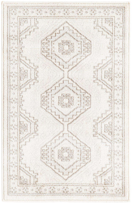 Ivory 2' x 3' 1 Charlotte Rectangle Area Rug 100% Polypropylene With Jute Backing Traditional Classical Durable Carpet for Living Dining Office Rooms for Sale at Rug Engine