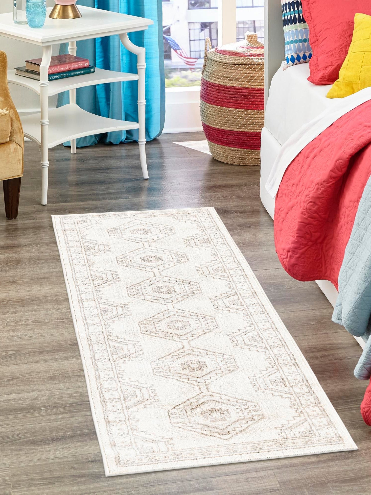 Ivory 2' x 10' Charlotte Runner Area Rug 100% Polypropylene With Jute Backing Traditional Classical Durable Carpet for Living Dining Office Rooms for Sale at Rug Engine
