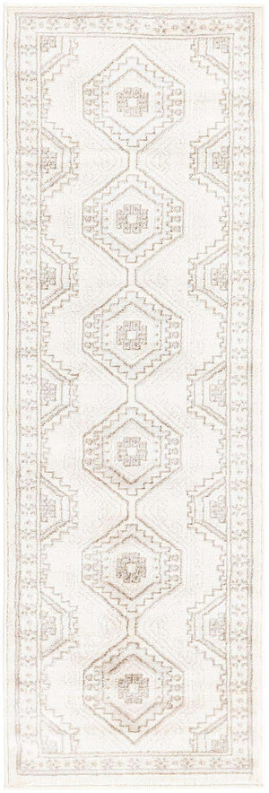 Ivory 2' x 6' 1 Charlotte Runner Area Rug 100% Polypropylene With Jute Backing Traditional Classical Durable Carpet for Living Dining Office Rooms for Sale at Rug Engine