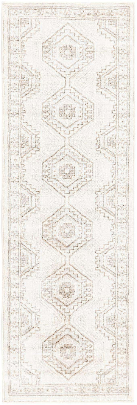 Ivory 2' x 6' 1 Charlotte Runner Area Rug 100% Polypropylene With Jute Backing Traditional Classical Durable Carpet for Living Dining Office Rooms for Sale at Rug Engine