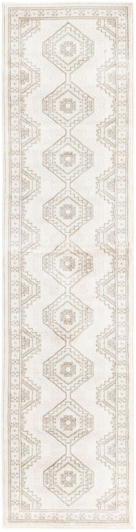 Ivory 2' x 8' Charlotte Runner Area Rug 100% Polypropylene With Jute Backing Traditional Classical Durable Carpet for Living Dining Office Rooms for Sale at Rug Engine