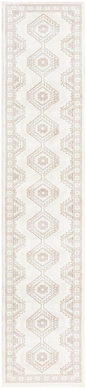 Ivory 2' x 10' Charlotte Runner Area Rug 100% Polypropylene With Jute Backing Traditional Classical Durable Carpet for Living Dining Office Rooms for Sale at Rug Engine