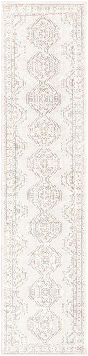Ivory 3' 1 x 13' 1 Charlotte Runner Area Rug 100% Polypropylene With Jute Backing Traditional Classical Durable Carpet for Living Dining Office Rooms for Sale at Rug Engine