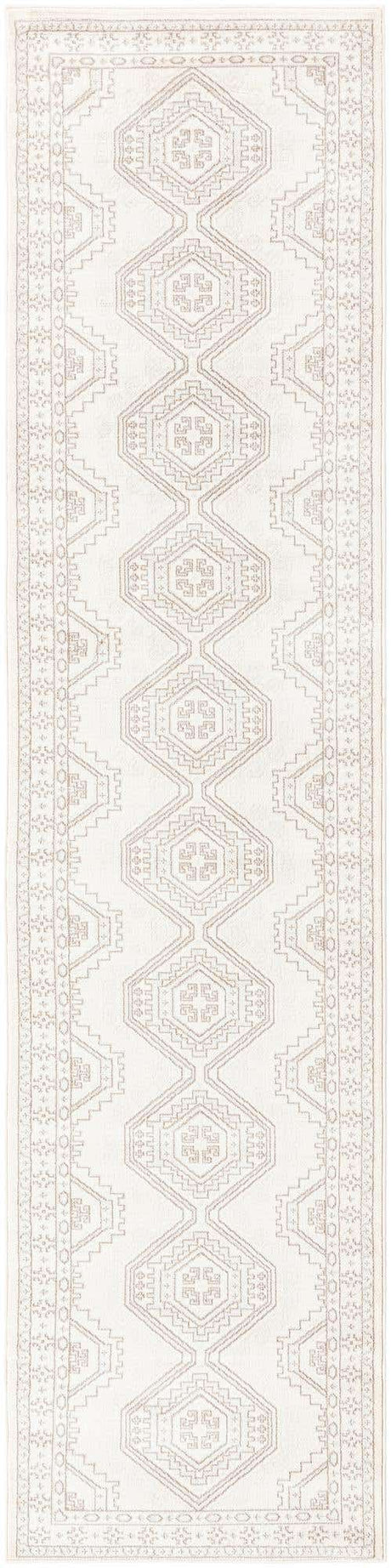Ivory 3' 1 x 13' 1 Charlotte Runner Area Rug 100% Polypropylene With Jute Backing Traditional Classical Durable Carpet for Living Dining Office Rooms for Sale at Rug Engine