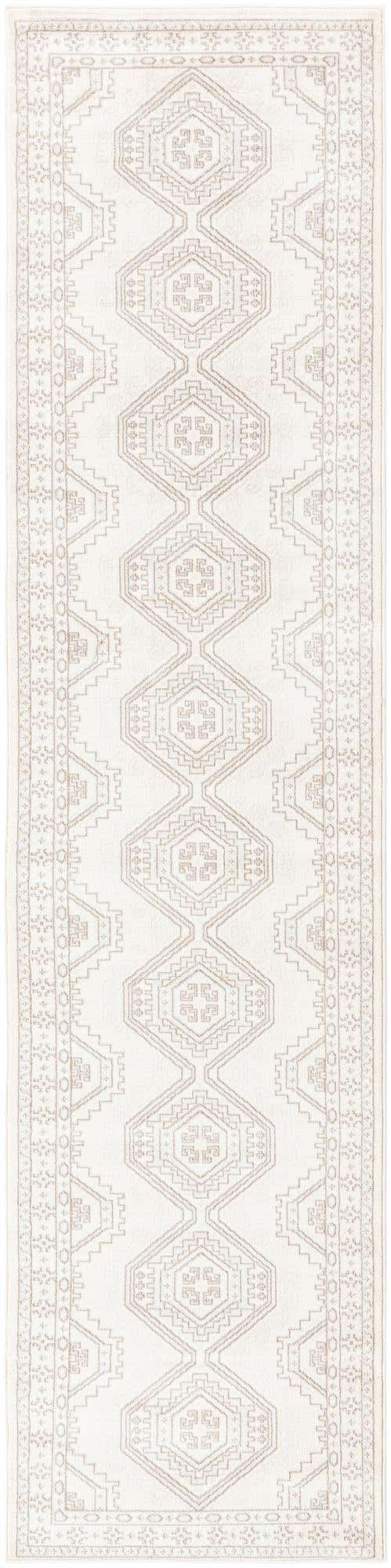 Ivory 3' 1 x 13' 1 Charlotte Runner Area Rug 100% Polypropylene With Jute Backing Traditional Classical Durable Carpet for Living Dining Office Rooms for Sale at Rug Engine