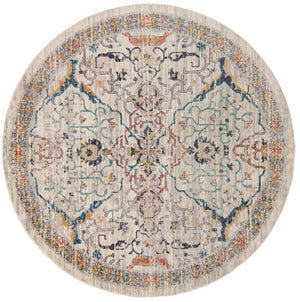 Ivory 7' x 7' Lola Round Area Rug Polypropylene With Jute Backing Traditional Pattern Easy Clean Carpet for Home Interior Design for Sale at Rug Engine