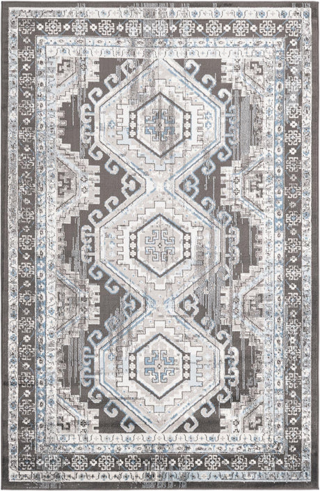 Gray 5' 3 x 8' Charlotte Rectangle Area Rug 100% Polypropylene With Jute Backing Traditional Classical Durable Carpet for Living Dining Office Rooms for Sale at Rug Engine
