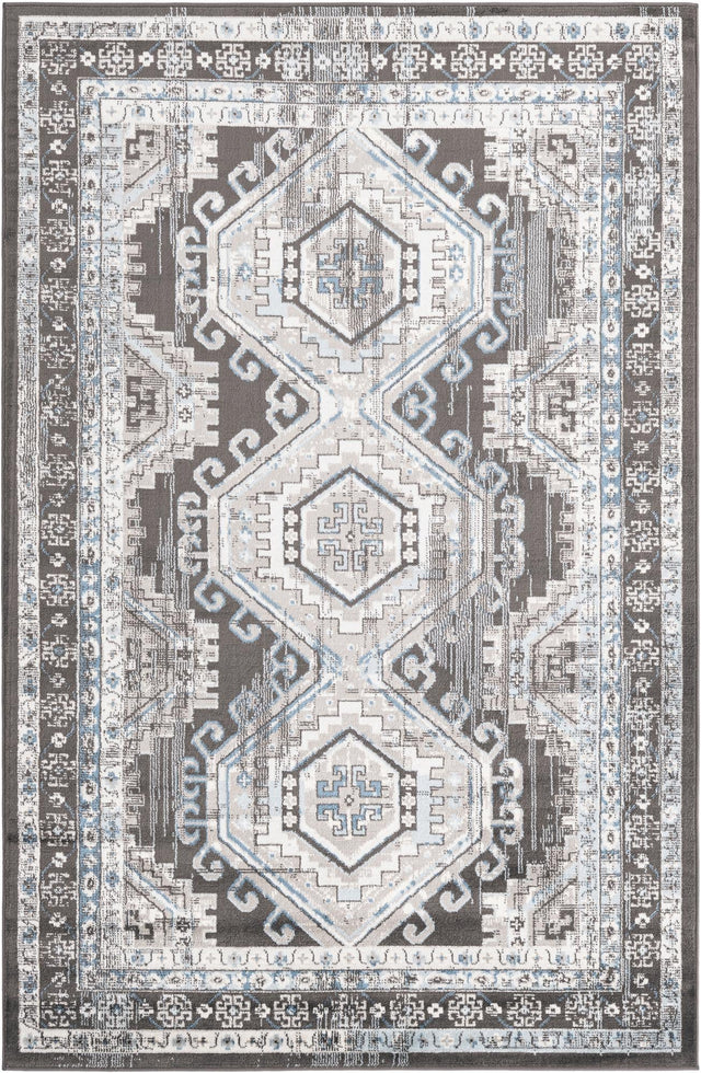 Gray 5' 3 x 8' Charlotte Rectangle Area Rug 100% Polypropylene With Jute Backing Traditional Classical Durable Carpet for Living Dining Office Rooms for Sale at Rug Engine