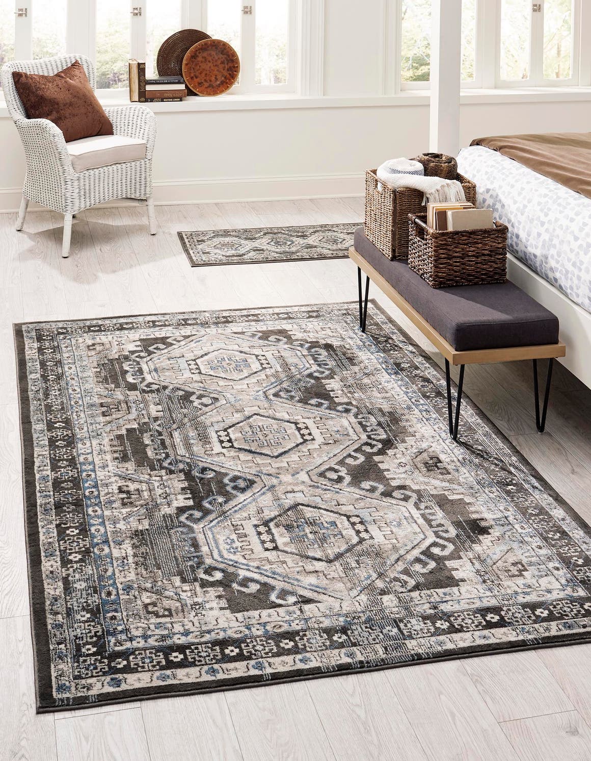 Gray 10' x 14' 1 Charlotte Rectangle Area Rug 100% Polypropylene With Jute Backing Traditional Classical Durable Carpet for Living Dining Office Rooms for Sale at Rug Engine