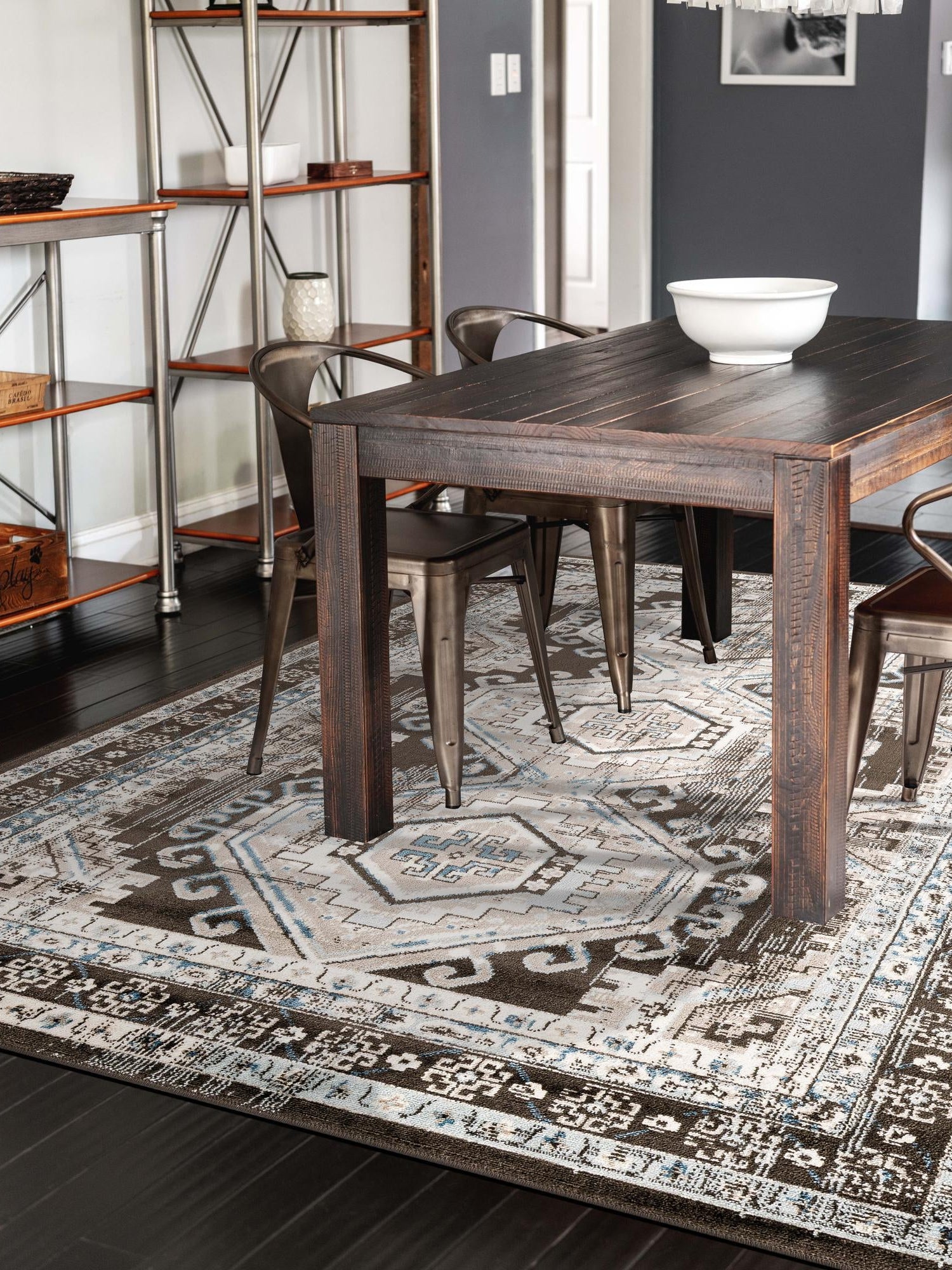 Gray 6' 1 x 9' Charlotte Rectangle Area Rug 100% Polypropylene With Jute Backing Traditional Classical Durable Carpet for Living Dining Office Rooms for Sale at Rug Engine