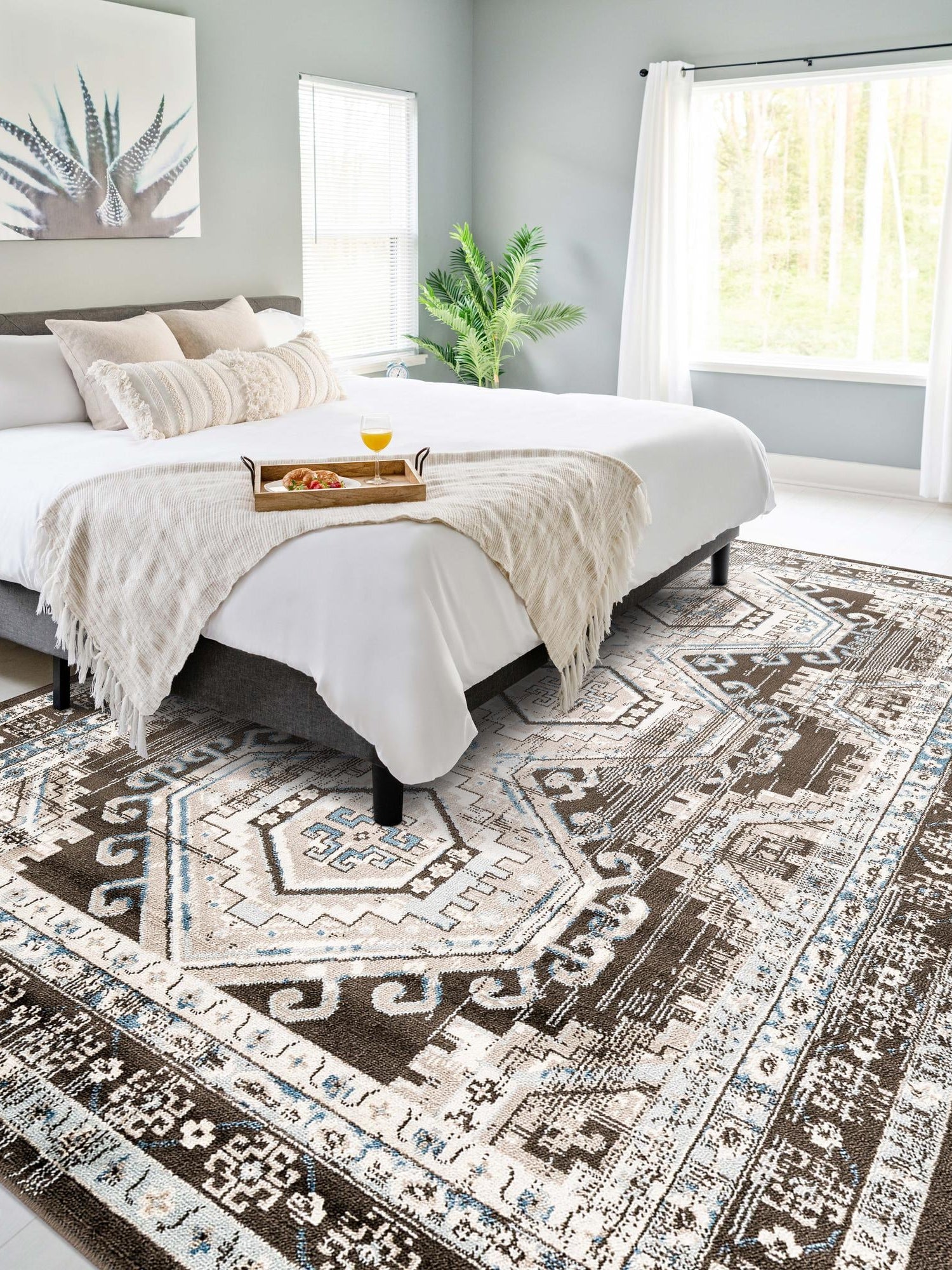 Gray 7' 10 x 10' Charlotte Rectangle Area Rug 100% Polypropylene With Jute Backing Traditional Classical Durable Carpet for Living Dining Office Rooms for Sale at Rug Engine