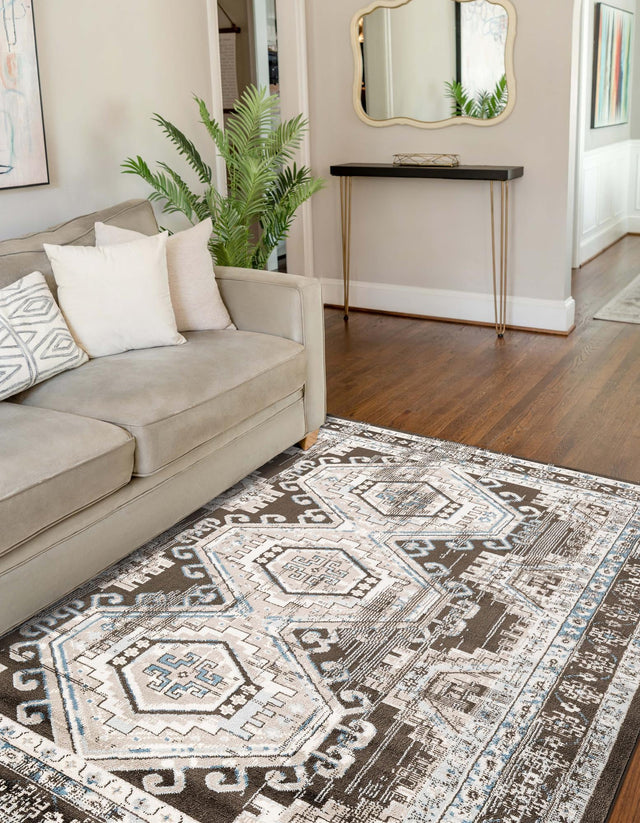 Gray 5' 3 x 8' Charlotte Rectangle Area Rug 100% Polypropylene With Jute Backing Traditional Classical Durable Carpet for Living Dining Office Rooms for Sale at Rug Engine