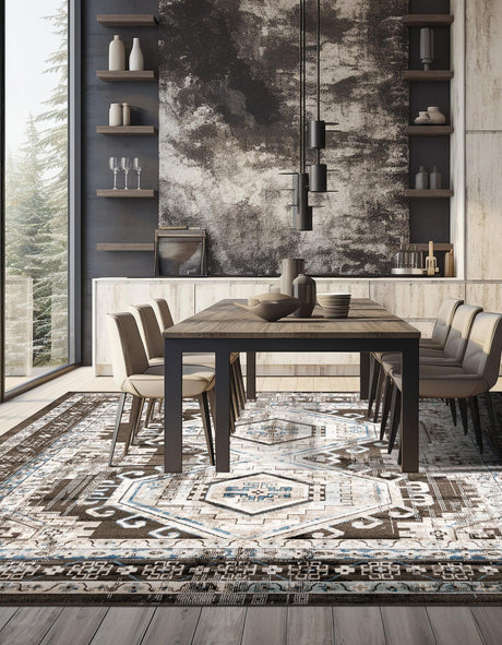 Gray 4' 1 x 4' 1 Charlotte Square Area Rug 100% Polypropylene With Jute Backing Traditional Classical Durable Carpet for Living Dining Office Rooms for Sale at Rug Engine