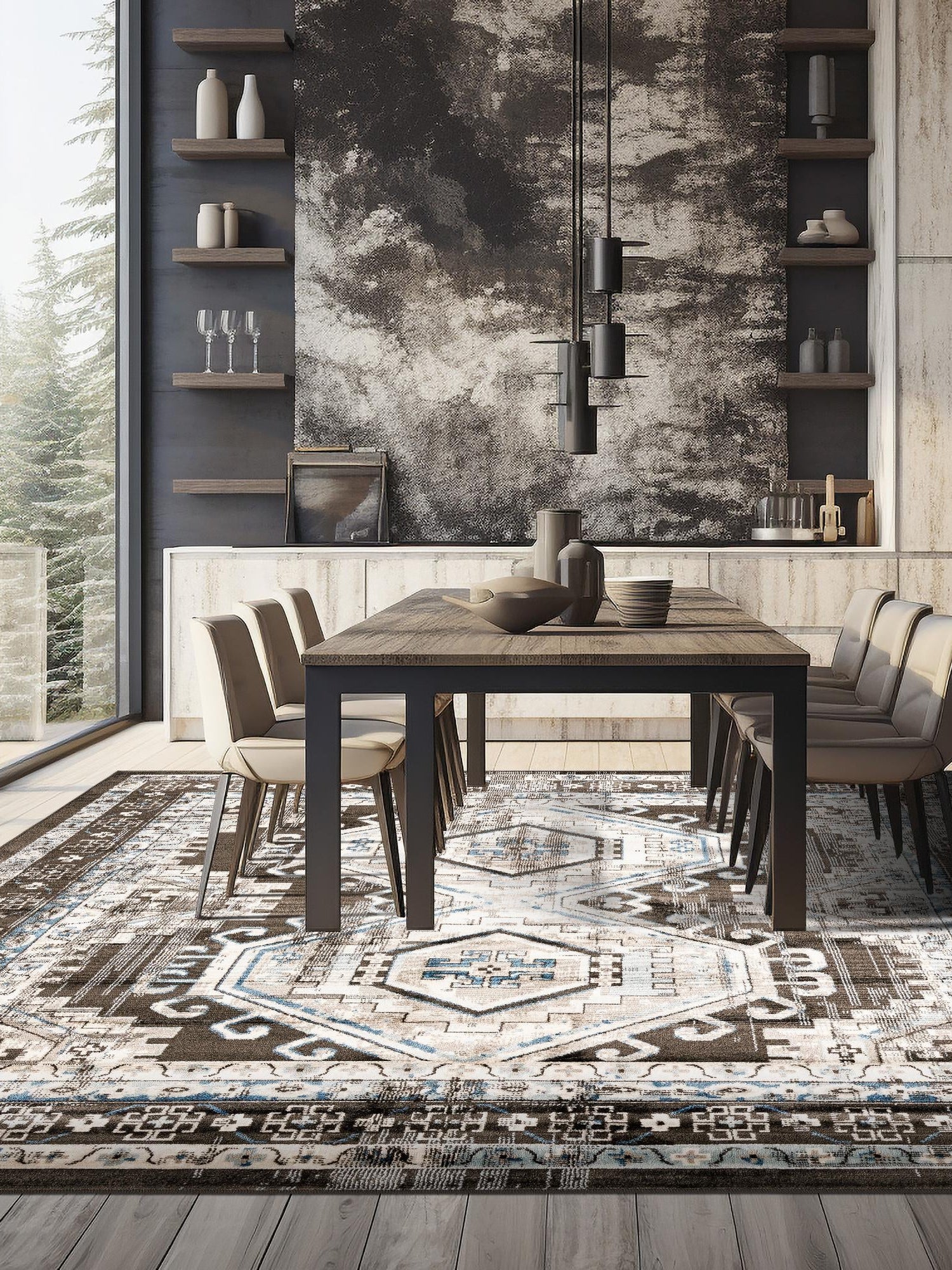 Gray 7' 10 x 7' 10 Charlotte Square Area Rug 100% Polypropylene With Jute Backing Traditional Classical Durable Carpet for Living Dining Office Rooms for Sale at Rug Engine