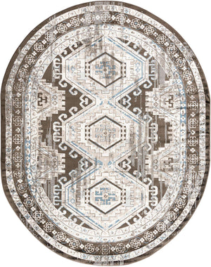 Gray 7' 10 x 10' Charlotte Oval Area Rug 100% Polypropylene With Jute Backing Traditional Classical Durable Carpet for Living Dining Office Rooms for Sale at Rug Engine