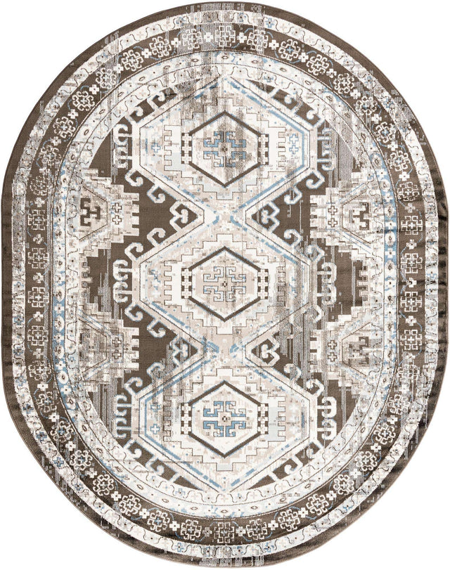 Gray 7' 10 x 10' Charlotte Oval Area Rug 100% Polypropylene With Jute Backing Traditional Classical Durable Carpet for Living Dining Office Rooms for Sale at Rug Engine