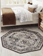 Gray 5' 3 x 5' 3 Charlotte Octagon Area Rug 100% Polypropylene With Jute Backing Traditional Classical Durable Carpet for Living Dining Office Rooms for Sale at Rug Engine