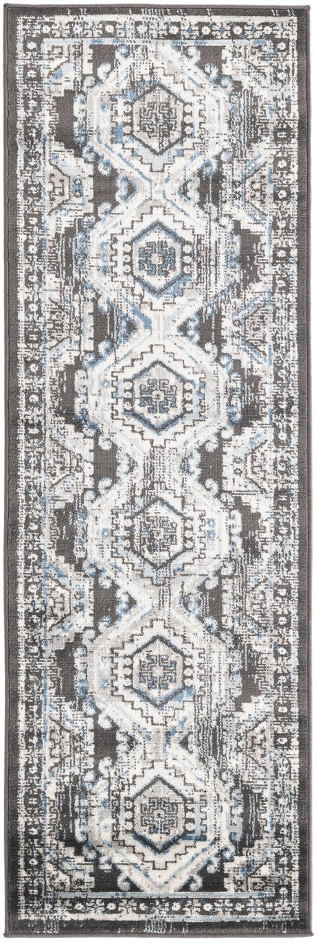 Gray 2' x 6' 1 Charlotte Runner Area Rug 100% Polypropylene With Jute Backing Traditional Classical Durable Carpet for Living Dining Office Rooms for Sale at Rug Engine